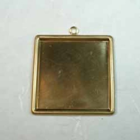 30mm Square Brass Picture Frame Bezel Drop
