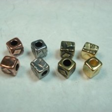 5mm TierraCast Small Cube Spacer Bead (2mm hole) - Copper only