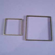 25mm (1”) Open Square Raw Brass Bezels - Pack of 2