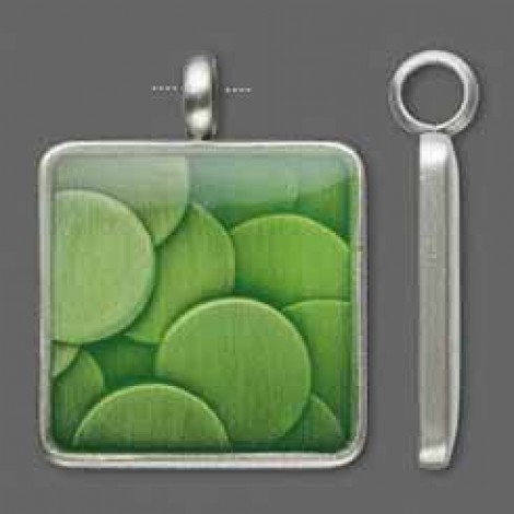 35x45mm Green Square Pendant with Bubbles - each 35x45mm Green Square Pendant with Bubbles - each