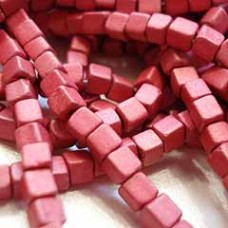 6/0 Square Metallic Rose Color-Fast Seed Beads - 12.5gm