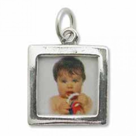 18x18mm Double Sided Sterling Silver Frame Charm