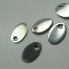 7x5mm Flat Oval Stainless Steel Blank Drops