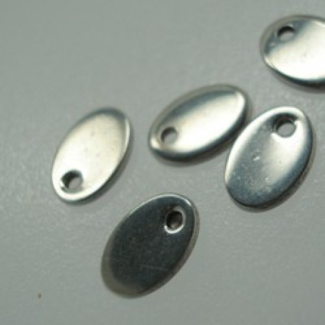 7x5mm Flat Oval Stainless Steel Blank Drops - Pack of 20