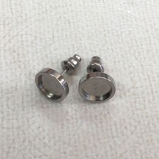 8mm ID High Quality Surgical Stainless Steel Earpost Settings w-Clutches