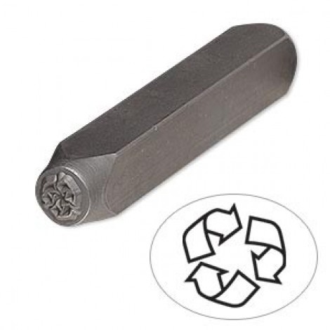 6mm Tempered Chrome Vandadium Steel Stamp - Recycle