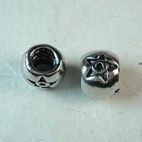 8mm Pandora Style Alloy Metal Star Beads with 4mm hole