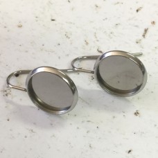 12mm ID Stainless Steel Bezel Earrings with Hooks