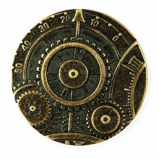 23mm Steampunk Mechanism Ant Brass Button with Shank - Each