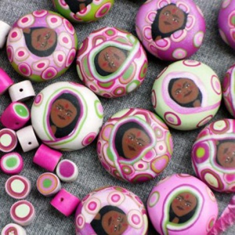Dotty Didi Polymer Clay Face Beads - Summer #3