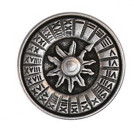 23mm Ant Silver Sundial Button with Shank - Each