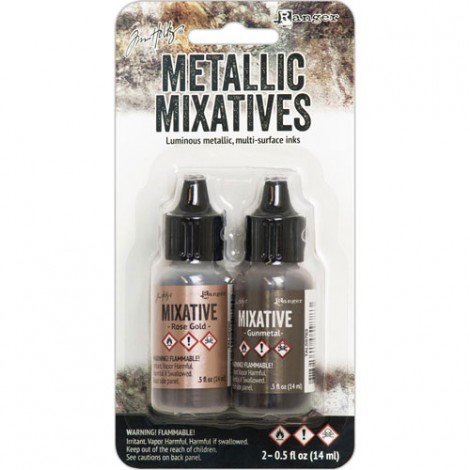 Adirondack Alcohol Inks Metallix Mixative - Rose Gold + Gunmetal