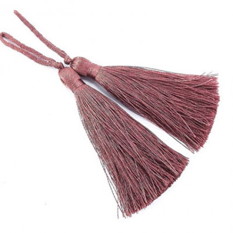 77mm Turkish Silk Thread Long Tassels - Dusty Mauve - Each 77mm Turkish Silk Thread Long Tassels - Dusty Mauve - Each