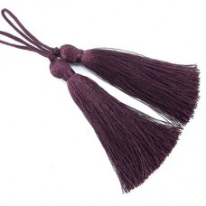 77mm Turkish Silk Thread Long Tassels - Dusty Plum