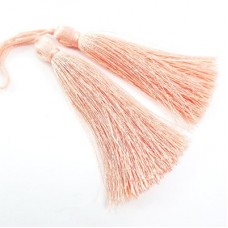 77mm Turkish Silk Thread Long Tassels - Peach Pearl