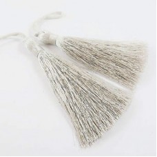 77mm Turkish Silk Thread Long Tassels - Pale Grey
