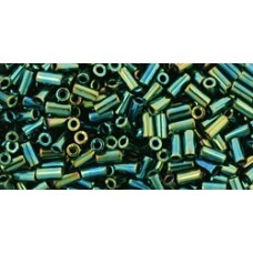 6mm (#2) Toho Bugle Beads - Metalic Iris - Green-Brown - 8-9gm