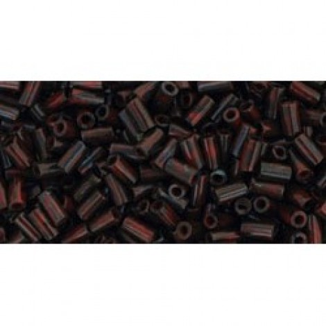 3mm Toho #1 Bugle Beads - Pepper Red Picasso