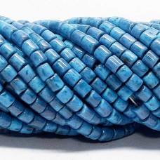 4mm (6/0) Czech Limited Edition Vintage Bugle Beads - Blue Turquoise Moon Dust - Per strand (app 125-130 beads)