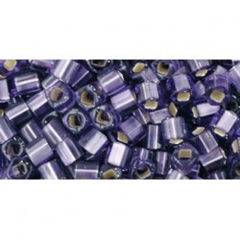 3mm Toho Cubes - Silver Lined Frosted Light Tanzanite