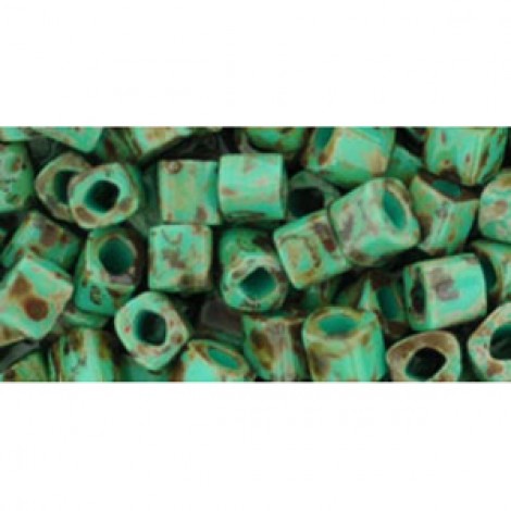4mm Toho Cubes - Turquoise Picasso - 12gm