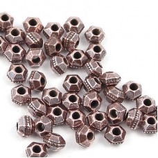 3mm TierraCast Ant Copper Faceted Spacer Beads - Pack of 20
