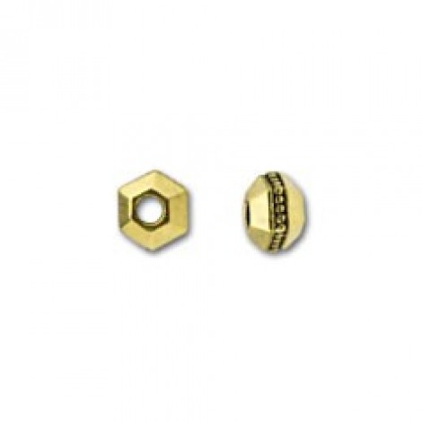 3mm TierraCast Faceted Spacer Beads - Antique 22K Gold Plated - Pack of 20
