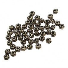 3mm TierraCast Faceted Spacer Beads - Brass Oxide
