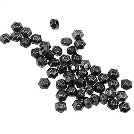 3mm TierraCast Faceted Spacer Beads - Black Oxide
