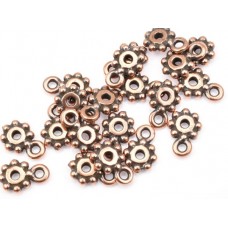 7mm TierraCast Heishi Single Loop Link - Antique Copper Plated - Pack of 12