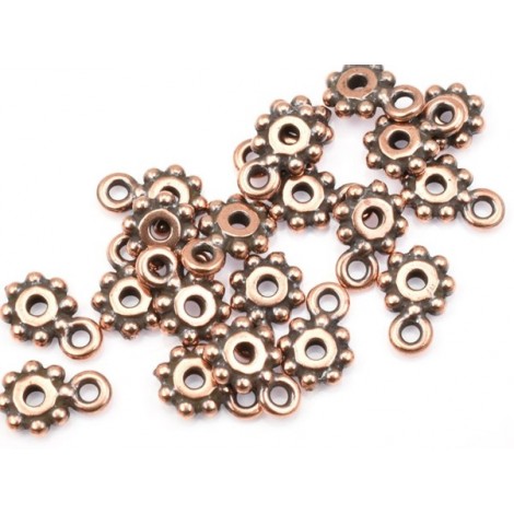 7mm TierraCast Heishi Single Loop Link - Antique Copper Plated - Pack of 12
