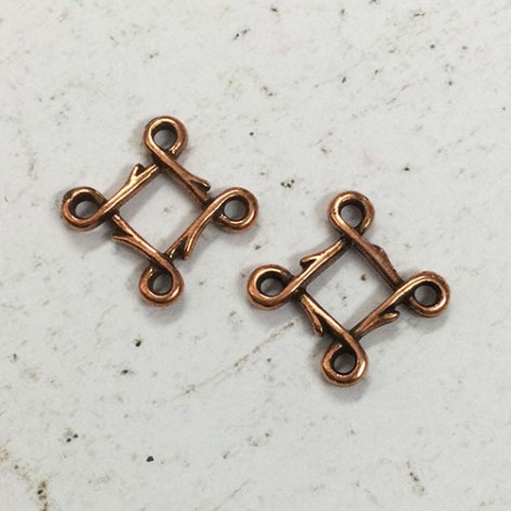 15mm TierraCast Vine 4-Loop Connector Links - Antique Copper Plated - Pack of 2 15mm TierraCast Vine 4-Loop Connector Links - Antique Copper Plated - Pack of 2