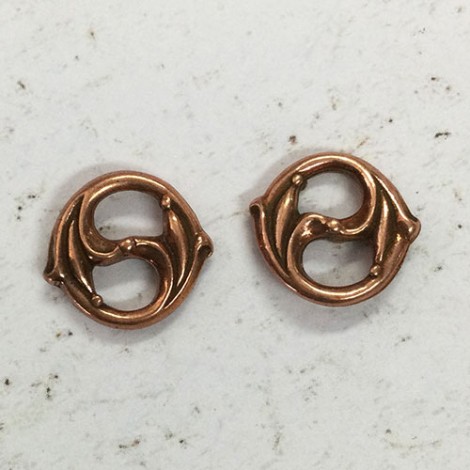 12mm TierraCast Nouveau Duet Links - Antique Copper - Pack of 2 12mm TierraCast Nouveau Duet Links - Antique Copper - Pack of 2