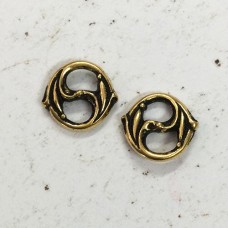 12mm TierraCast Nouveau Duet Links - Antique 22K Gold Plated - Pack of 2