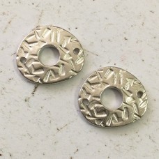 22mm TierraCast Abstract Round Link - Fine Silver Plated - Pack of 2