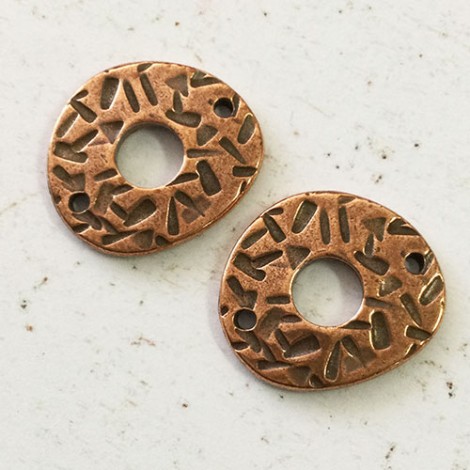 22mm TierraCast Abstract Round Link - Copper Plated - Pack of 2 22mm TierraCast Abstract Round Link - Copper Plated - Pack of 2