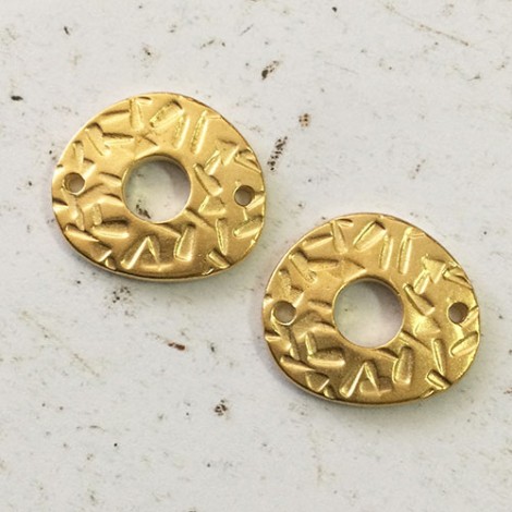 22mm TierraCast Abstract Round Link - 22K Gold Plated - Pack of 2 22mm TierraCast Abstract Round Link - 22K Gold Plated - Pack of 2