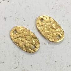 20x12mm TierraCast Abstract Oval Links - Bright 22K Gold plated - Pack of 2