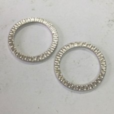 32mm TierraCast Ex-Large Radiant Ring Link - Bright Fine Silver Plated - Pack of 2
