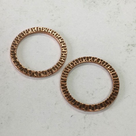 32mm TierraCast Ex-Large Radiant Ring Link - Antique Copper Plated - Pack of 2