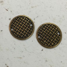 20mm (3/4") TierraCast Woven Disk Links - Brass Oxide - Pack of 2