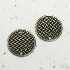 20mm (3/4") TierraCast Woven Disk Links - Antique Pewter - Pack of 2