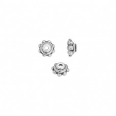 5mm TierraCast Beaded Beadcap - Antique Fine Silver Plated - Pack of 10