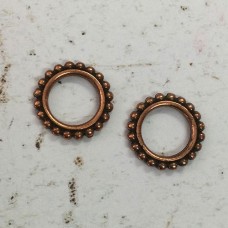 10mm TierraCast Beaded Open Circle - Antique Copper - Pack of 2