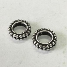 6mm ID (11mm OD) TierraCast Bead Frames - Antique Silver - Pack of 2