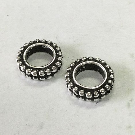 6mm ID (11mm OD) TierraCast Bead Frames - Antique Silver - Pack of 2