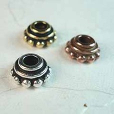 8mm TierraCast Beaded Large Hole Beadcap - Antique Copper or Gold