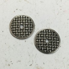 20mm (3/4") TierraCast Woven Disk with 2.5mm hole - Antique Pewter - Pack of 2