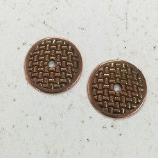 20mm (3/4") TierraCast Woven Disk with 2.5mm hole - Antique Copper - Pack of 2