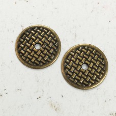20mm (3/4") TierraCast Woven Disk with 2.5mm hole - Brass Oxide - Pack of 2